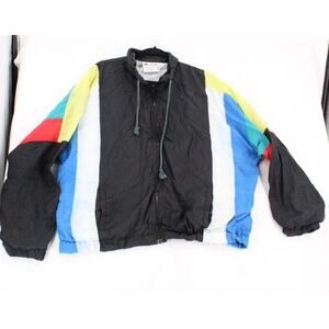 Vintage Aviat Sportif Jacket Men XL Blue Full Zip Colorblock 80s 90s Windbreaker